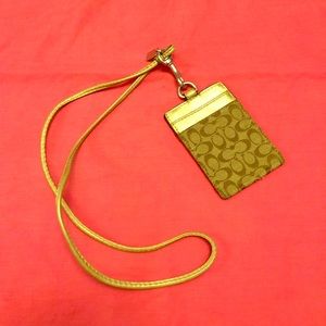Coach Lanyard with ID and Card Holder